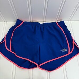 The North Face Women's Running Shorts Blue Pink Trim‎ Size Medium
